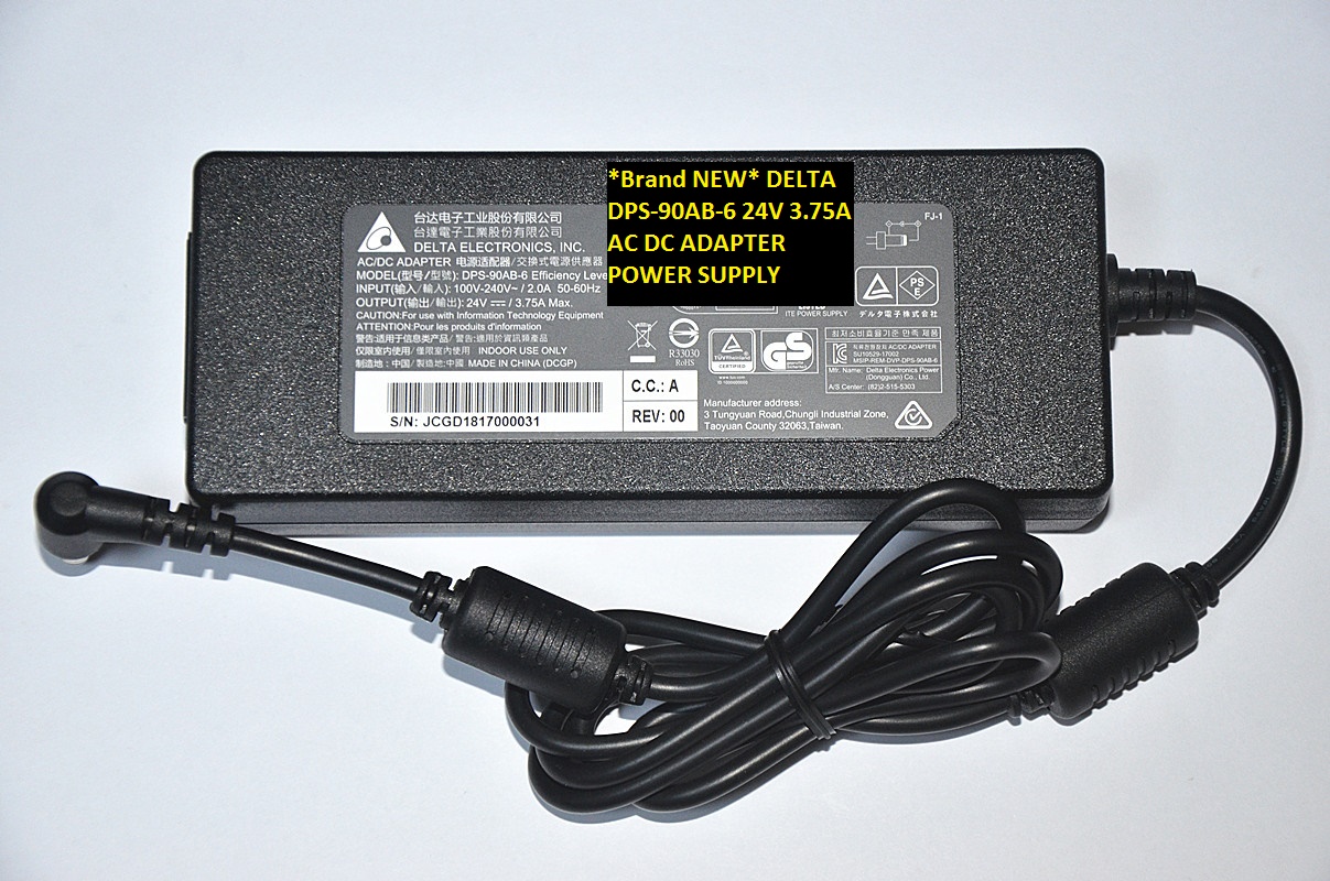 *Brand NEW* DELTA 24V 3.75A AC DC ADAPTER DPS-90AB-6 POWER SUPPLY - Click Image to Close